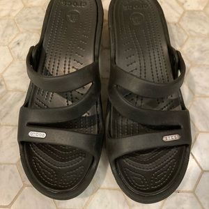 Women’s Black Crocs Patricia Wedge Sandals